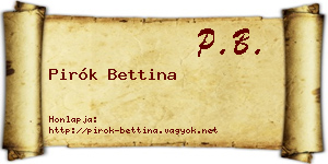 Pirók Bettina névjegykártya